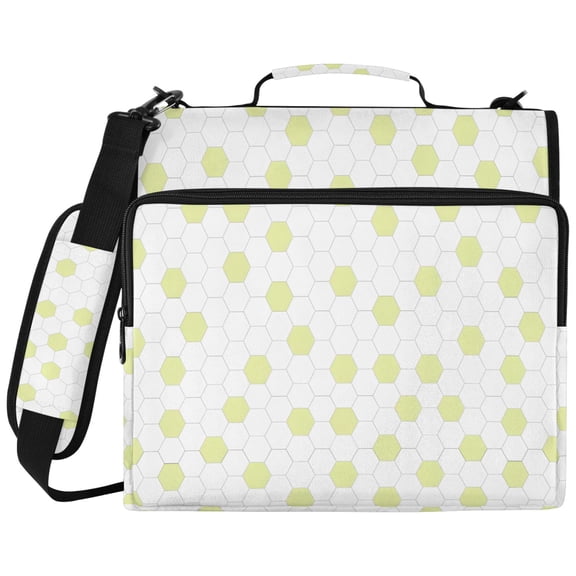 ALAZA Zipper Binder Green Geometry Pattern 2 inch 3 Ring 500 Sheet Capacity Trapper Keeper File Folder Organizer Bag