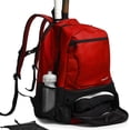 thumbnail image 6 of Athletico Premier Tennis Backpack - Tennis Bag Holds 2 Rackets in Padded Compartment | Separate Ventilated Shoe Compartment | Tennis Bags for Men or Women (Red), 6 of 9