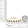 thumbnail image 2 of Gem Stone King 18K Yellow Gold Plated Silver Red Garnet and Black Diamond Infinity Tennis Bracelet for Women (3.11 Cttw, Gemstone January Birthstone, Round 4.5MM, Fully Adjustable up to 9 inch), 2 of 4
