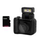 thumbnail image 1 of Cámara Mini SLR Cmos de 64 GB con Luz de Flash y Base de Carga, Grabadora de Video Portátil DV 1080P con Pantalla LCD Negra, 1 of 5