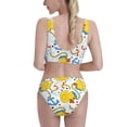 thumbnail image 3 of Daiia Ducks and Anchors printed 2 piece Swimsuit Bikinis for Women High Waisted Racerback Bathing Suits Summer Tummy Control Scoop Neck Swimwear-X-Large, 3 of 8