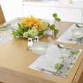 thumbnail image 4 of Ambesonne Flower Place Mats Set of 4, White Spring Blossoms, Standard Size, White Green, 4 of 6