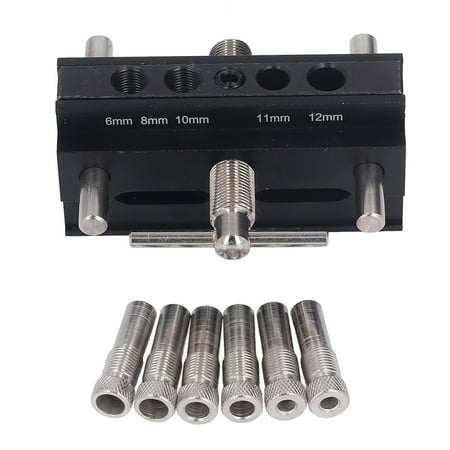 

Self Centering Dowel Jig Aluminum Alloy Anodized Woodworking Drilling Hole Locator with Drill Bushing for Wood Panel