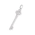 thumbnail image 2 of Collier Pendentif Clé Diamant 3/4ct Or Blanc 14K Neuf, 2 of 2