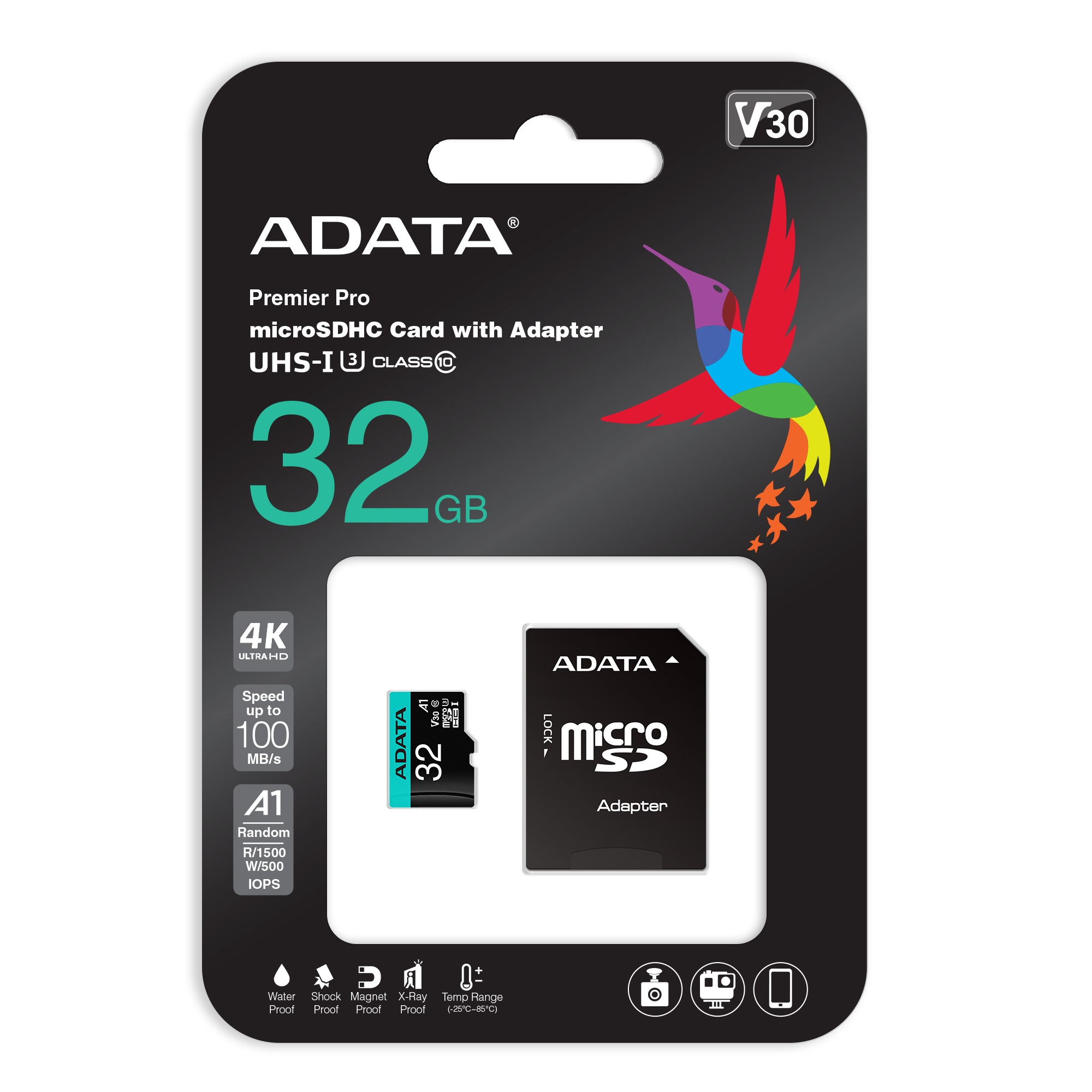 32GB AData Premier Pro microSDHC CL10 UHS-I U3 V30 A2 Memory Card with SD Adapter - image 4 of 4
