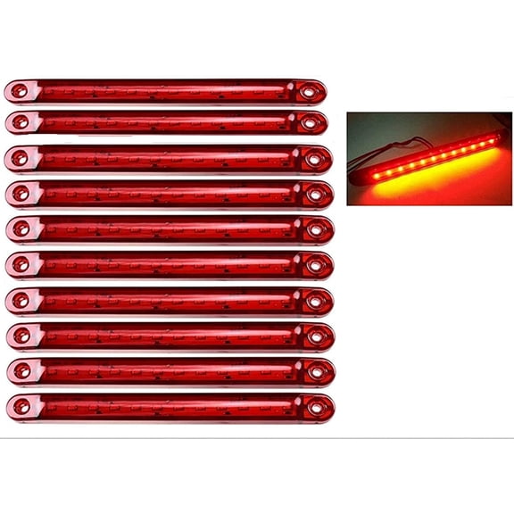 LINLIN Truck Side Marker Indicators, 10pcs LED Truck Side Lights 12 SMD LED Side Marker Indicator Light Front Rear Side Light Position Lamps 24V for Auto