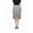 thumbnail image 2 of Grey Chiffon Midi Pleated Skirt with Elastic Waist Band, 2 of 3