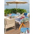 thumbnail image 4 of Outdoor Tablecloth with Umbrella Hole and Zipper, Blue Snowman Christmas Rectangle Table Cloth 52x70 Inch Waterproof Tablecloth, Xmas Tree Snowflake Gifts Picnic Table Cover for Patio Camping, 4 of 7