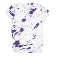 thumbnail image 4 of iHengLiXing Plus Size Spring Tops for Women 2025 Dressy Casual Women's Casual Letter Print Pullover Short Sleeve T-Shirt Shirt Purple XXL, 4 of 6