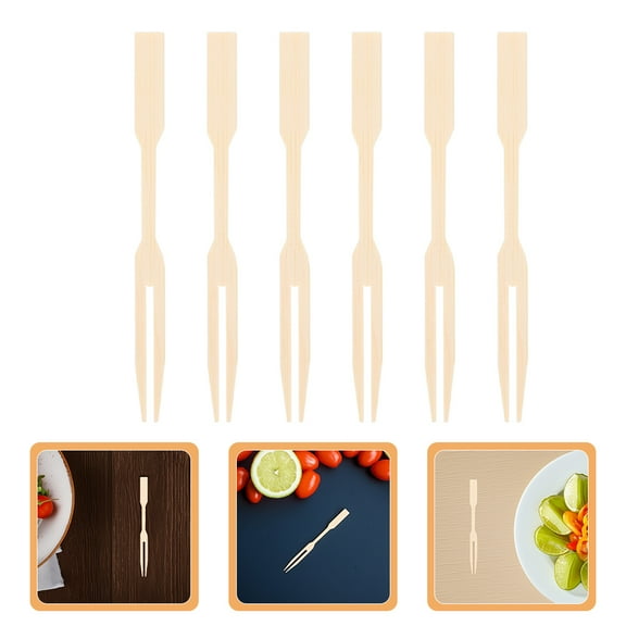 Masteelf 200PCS Mini Bamboo Forks for Appetizers Fruit Picks Party Fruits Charcuterie Food Accessories