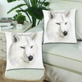 thumbnail image 2 of MKHERT White Wolf Pillowcase Pillow Protector Cushion Cover 18x18 inch,Set of 2, 2 of 3