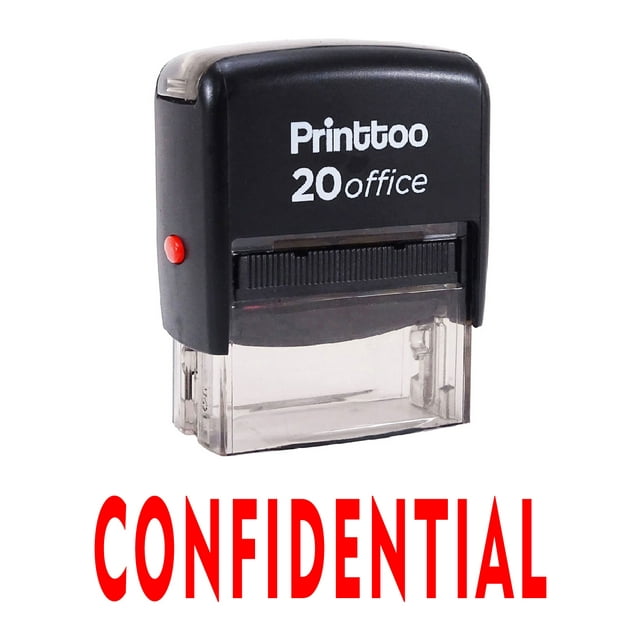 Printtoo Auto-encrage Confidentiel Timbre en Caoutchouc Bureau Stationnaire Timbre-Rouge