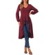 thumbnail image 2 of INSPIRAR CHIC Blusas largas de peplum con dobladillo asimétrico en V para mujer color burdeos S, 2 of 6