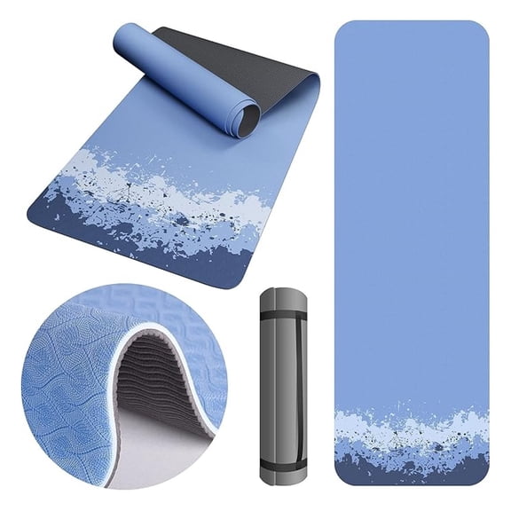 Premium Yoga Mat 6mm Non-Slip Exercise & Fitness Mat for Yoga & Floor Workouts with Carry Strap, All-Purpose Suede & Textured TPE Yoga Mat
