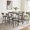 Gray, variant on Dtwnek Industrial Style Dining Table with 6 PU Pack Leather Bar Chairs, Kitchen Breakfast Table for Living Room, Bar, Dining Room, Gray