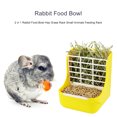 thumbnail image 4 of Cuenco de comida para conejos 2 en 1, estante de hierba de heno, estante de alimentación de animales pequeños (amarillo) Likrtyny Mascotas, 4 of 8