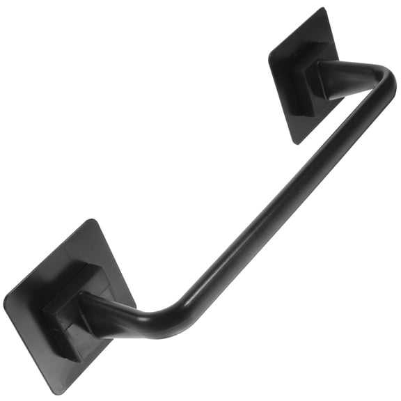 EXHUMKY  Adhesive Mounting Bathroom Kitchen Towel Rack Black 1Pack