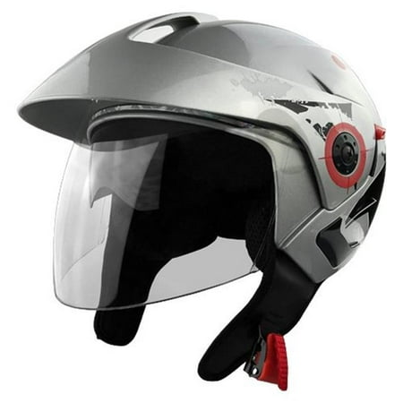 RS Helmets RS-8616-AL 3 by 4 Open Face Motorcycle Helmet with Face