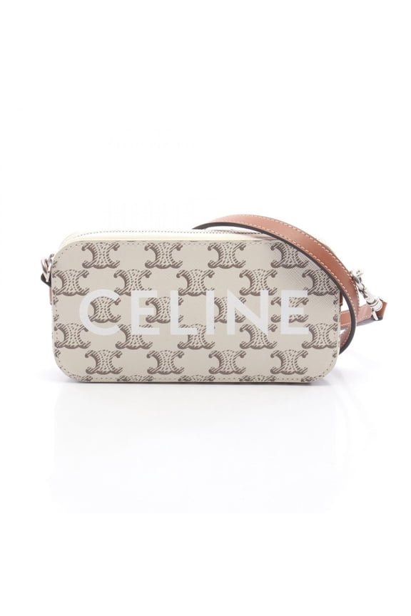 Pre-Owned Celine Triomphe Horizontal Handbag, Pouch, Shoulder Bag, Coated Canvas Leather,...