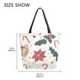 thumbnail image 5 of FORMRS Womens Canvas Tote Bag with Zipper Inner Pocket Shoulder Handbag, Beige Christmas Candy Canes, 5 of 7