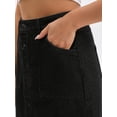thumbnail image 5 of DARING DIVA Women's Denim Raw Hem Button Down Pencil Skirts XX-Large Black, 5 of 7