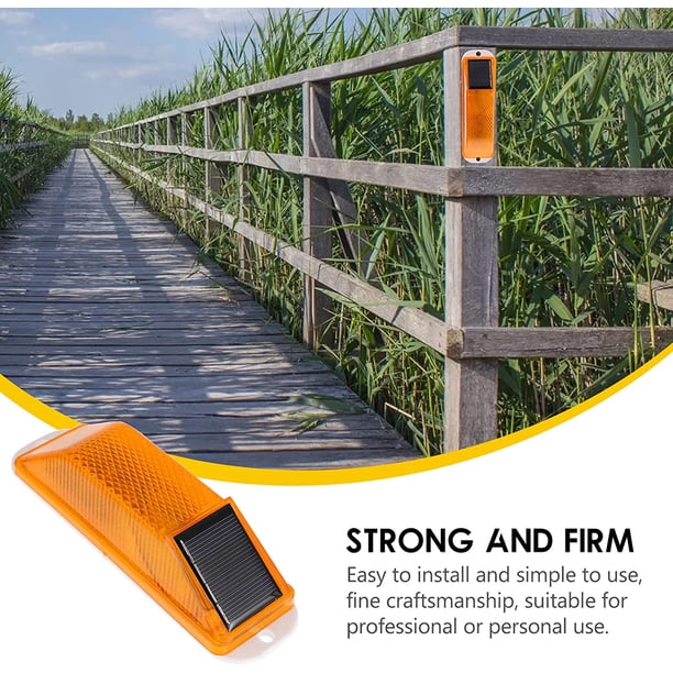 2 piezas de luz de advertencia estroboscópica solar Lámpara de advertencia LED estroboscópica sensible Súper brillante Flash a prueba de agua Semáforos Se?ales de construcción de carreteras para exteriores LingWen 8390612350931