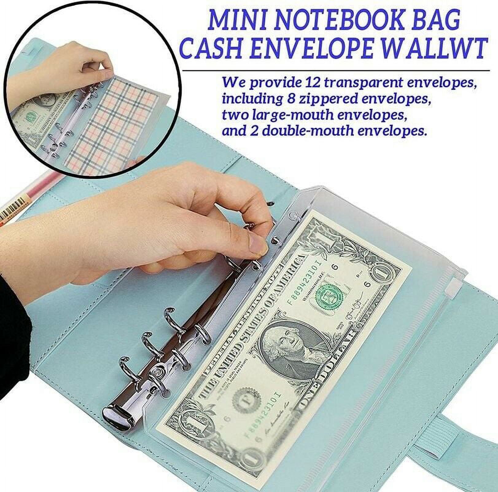 Source Zipper high quality vegan leather planner organizer Hard cover a6 A5  size cash budget binder wallet with notebook on m.