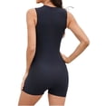thumbnail image 3 of Womens Boyshorts Rash Guard UPF 50+ Short Sleeve Swimsuit Zip Up Surfing Bathing Suit One Piece Swimwear, 3 of 4