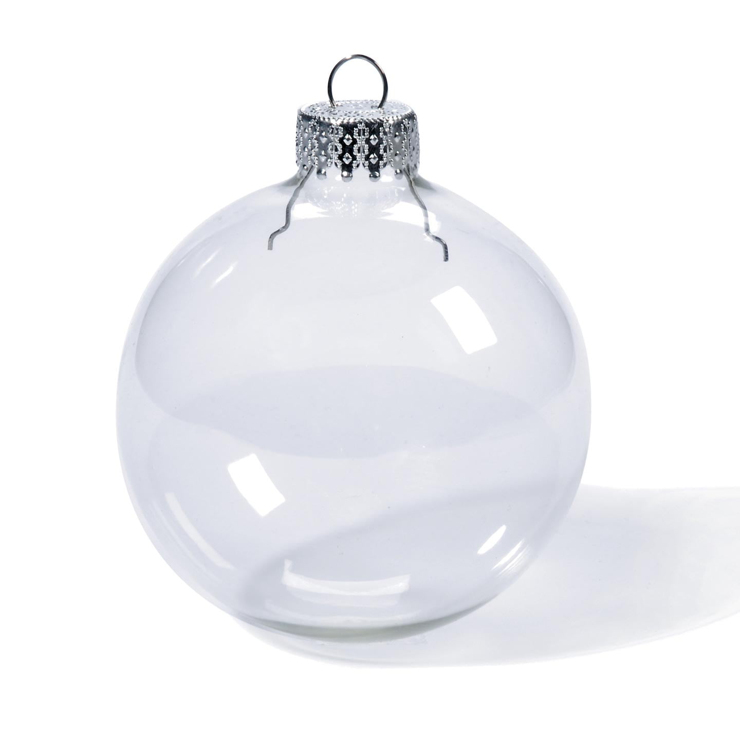 Set of 12 Clear Glass Ball Christmas Ornaments 2.2 Inches