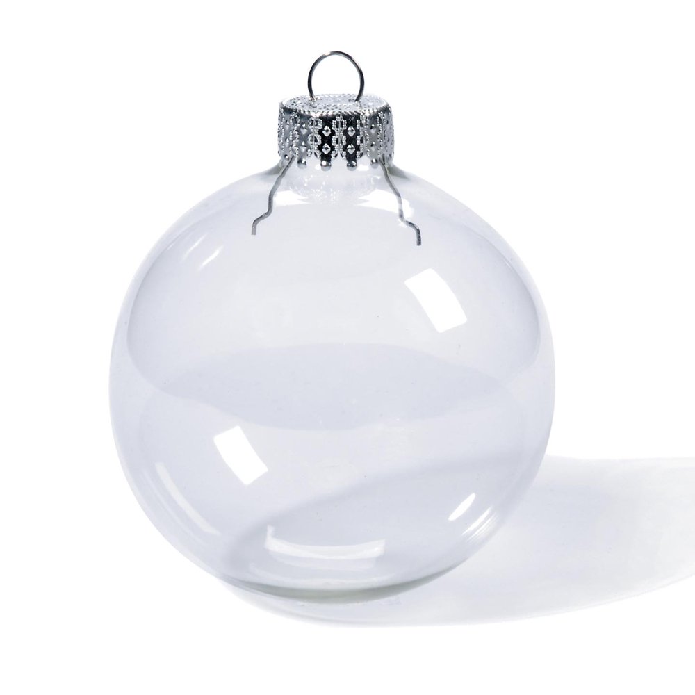 Darice Clear Glass Round Fillable Ornaments, 70 mm, 6 Pieces Walmart