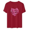 thumbnail image 4 of Otvok Womens Tops Casual Round Neck Short-Sleeve Valentine's Day Printed T-shirt, 4 of 6