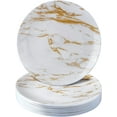 thumbnail image 1 of SHIQI-Gold Marble Design Plates | Elegant Salad Plates | Carrara Marble Collection | 9” – 10 PC, 1 of 4