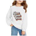 thumbnail image 2 of Wuxian Boys Sweatshirts Crewneck Letter Printed Sweatshirt Solid Long Sleeve Pullover Tops Fall Winter Base Sport Top,White,5-6 Years, 2 of 3