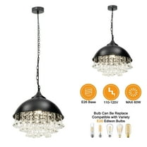 Dining Room Ceiling Light Fixture, Crystal Pendant Light, Industrial Crystal