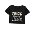 thumbnail image 3 of Camiseta corta de verano con cuello redondo para mujer, camiseta recortada para ir de compras en la calle XL, 3 of 7