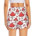 thumbnail image 4 of Uemuo Amanita Red Mushroom Pattern Women's Athletic Shorts High Waisted Running Shorts with Liner Pockets Gym Elastic Workout Shorts-Small, 4 of 9