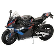 BMW M 1000 RR Motorcycle Black with Red and Blue Stripes 1/12 Diecast Model by New Ray
