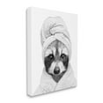 thumbnail image 3 of Stupell Industries Funny Raccoon Bathrobe Towel Animals & Insects Painting Gallery Wrapped Canvas Print Wall Art, 3 of 5