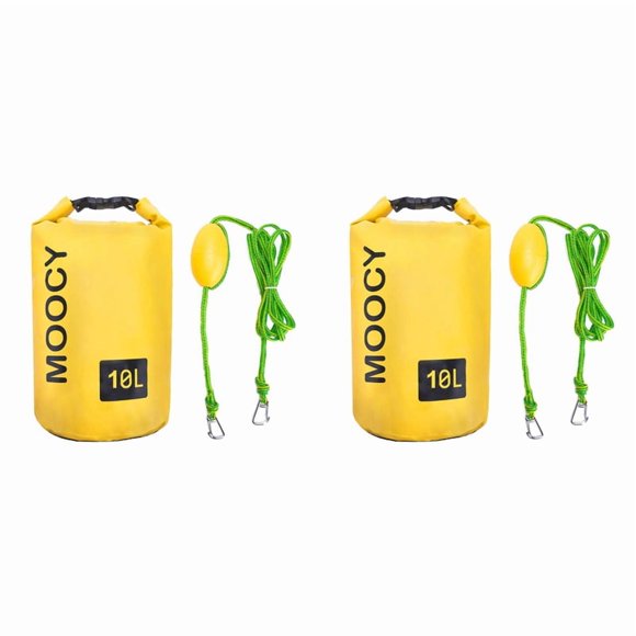 2X Tow Rope Sand Sack 2-in-1 Sand Anchor Waterproof Dry Bag with Adjustable Buoy for Kayak Jet Ski Rowing 10L