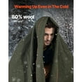 thumbnail image 2 of VEVOR Wool Camping Blanket, Large Warm Stadium Blanket, Waterproof & Windproof, Flame Retardant, Great for Outdoors, Picnics, Hiking, Sports Events, Travel, 64" x 88" (80% Wool), Army Green, 2 of 9