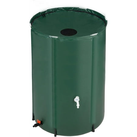 ZOPan 100 Gallon Collapsible Rain Barrel Portable Water Storage Tank Rainwater Collection System Downspout Water Catcher Container with Filter Spigot Overflow Kit