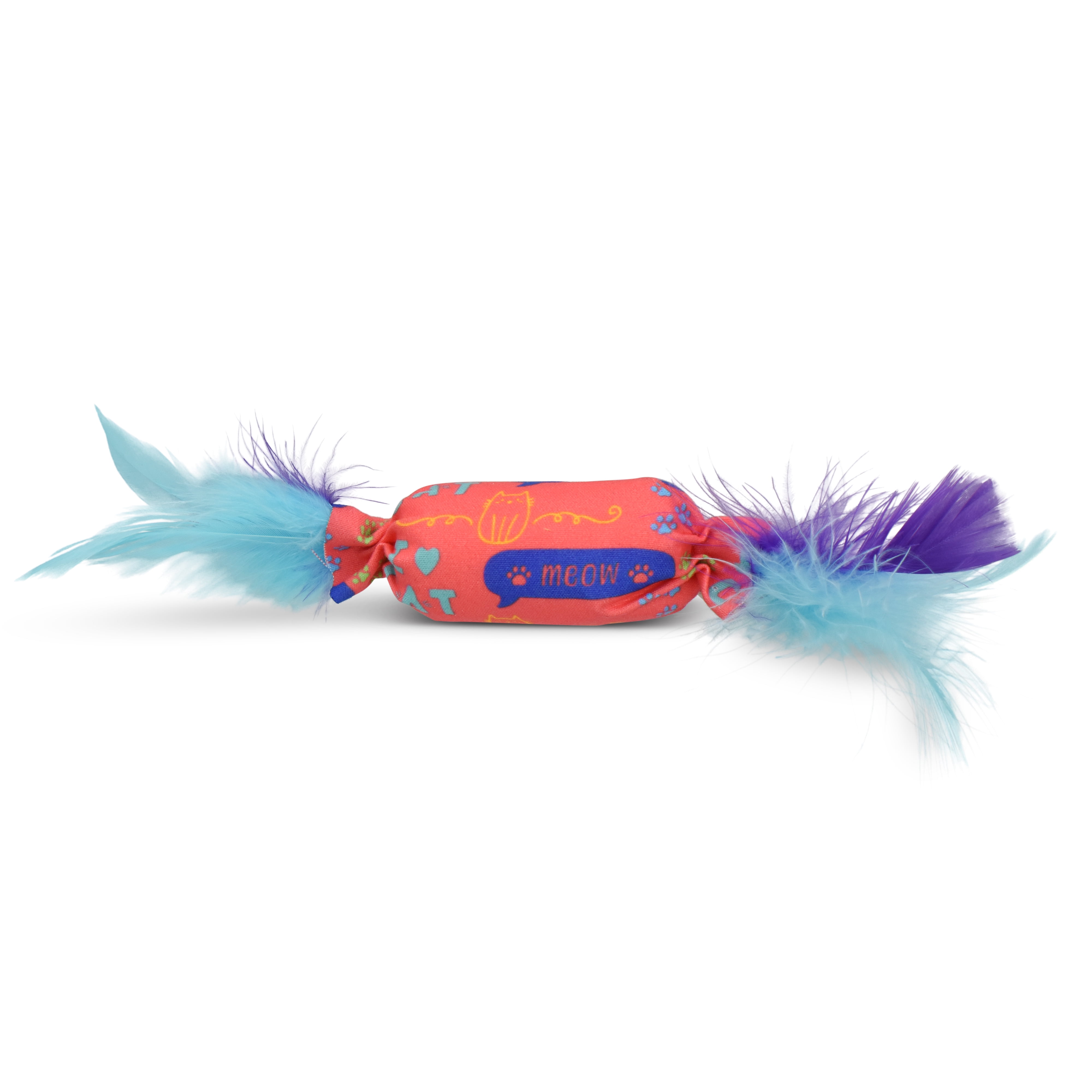 Vibrant Life Catnip Candy Cat Toy with Feathers and Bell, Assorted Colors