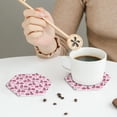 thumbnail image 6 of Pofeuu Bike with Donut Wheels Print Leather Coasters Set of 6, Round Cups Mugs Mat Pad for Home Kitchen Heat Resistant Drink Coasters,Hexagon, 6 of 7
