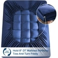 thumbnail image 3 of ELEMUSE Cal King Navy Blue Cooling Mattress Topper for back pain, Extra Thick Mattress pad Cover, Plush Soft Pillowtop with Elastic Deep Pocket, Overfilled down alternative filling, 3 of 7