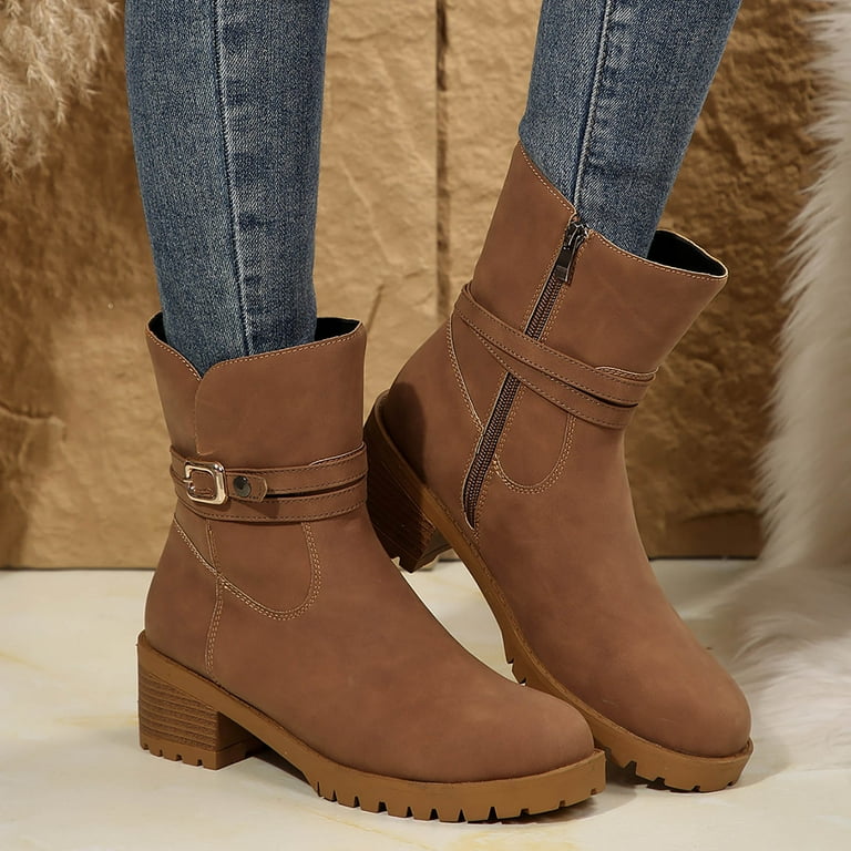 Flat tan boots womens hot sale