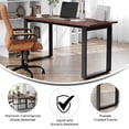 thumbnail image 4 of BizChair Commercial 60x24 Conference Table with 1" Thick Double Sided Laminate Table Top with PVC Edging and Heavy Duty U-Frame Steel Base, Walnut, 4 of 11