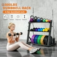thumbnail image 4 of Estante para Pesas – 3 Niveles Ajustable – 450 kg Acero al Carbono – Para Mancuernas, Kettlebells y Barras – Gimnasio en Casa – Fácil Montaje – Negro, 4 of 7