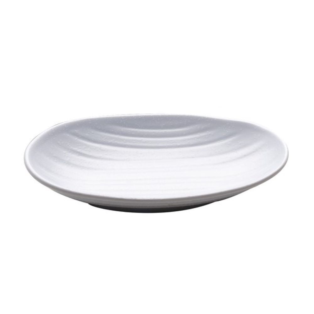 12 /pk  Clear 9.5" x 3.75" Quadruple Oval Plastic Disposable Dessert Plate 