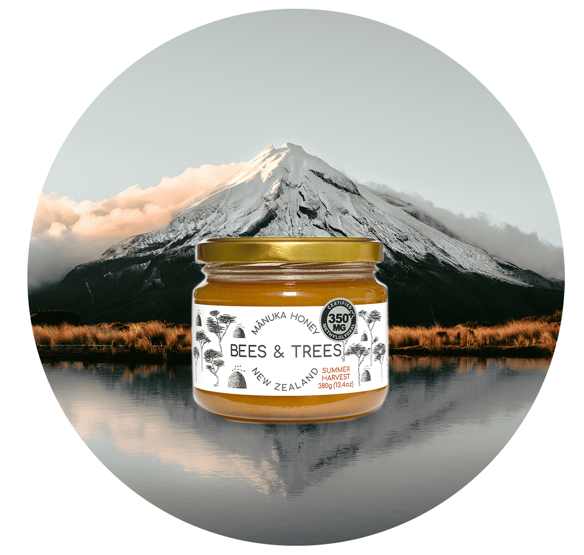Bees & Trees Manuka Honey 350+MGO (380g/13.4oz) Glass Jar