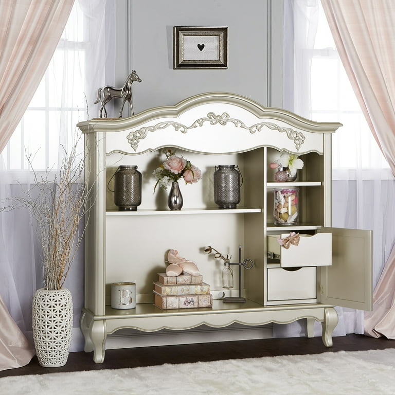 Evolur Aurora Hutch and Bookcase Metallic Gold Dust Walmart